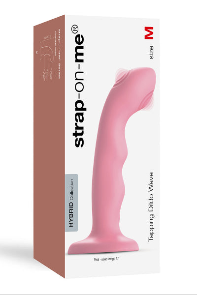 Vibrador dildo de golpeteo ondulado rosa - Strap on Me