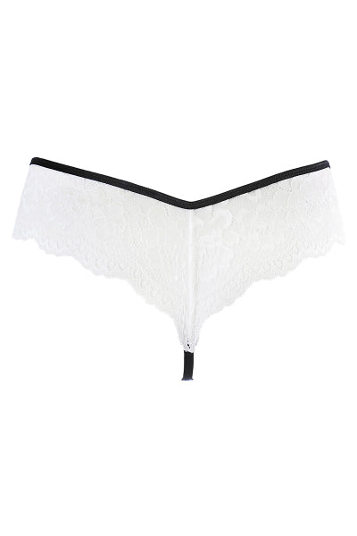Tanga de encaje blanco V-10488 - Axami