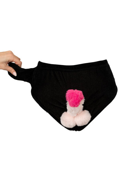 Bikini con pene de peluche móvil