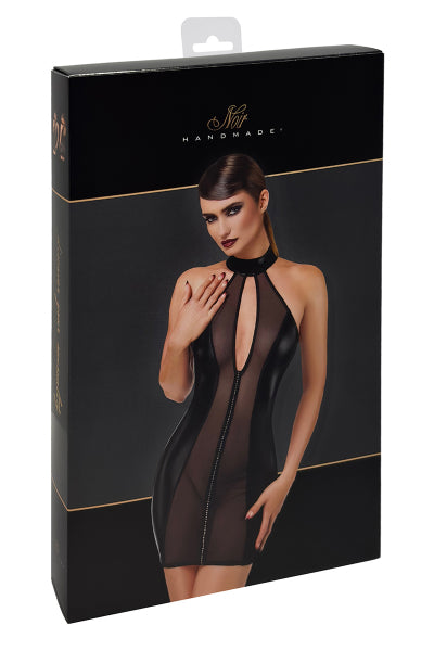 Minivestido de tul y wetlook Luxuria F370 - Noir Handmade