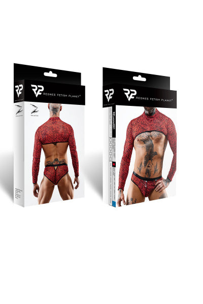 Crop top tulle zébré rouge et noir - Regnes - Eveil Secret