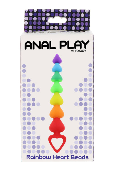 Estimulador anal de cuentas Rainbow Heart - Toyjoy