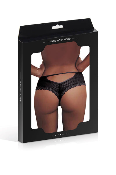 Tanga negro encaje - París Hollywood
