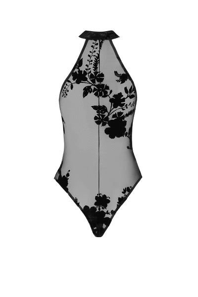 Body con cremallera Ego F314 de tul flocado
