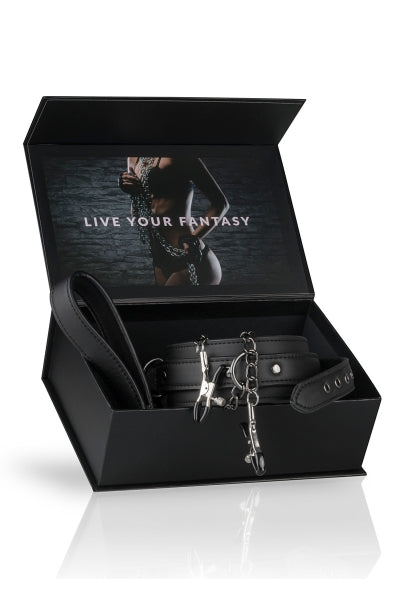 Collar de cuero con cadenas para el pecho - Colección Fetish de Easytoys