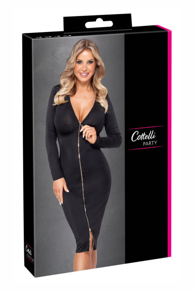 Vestido negro de manga larga - Cotelly Party