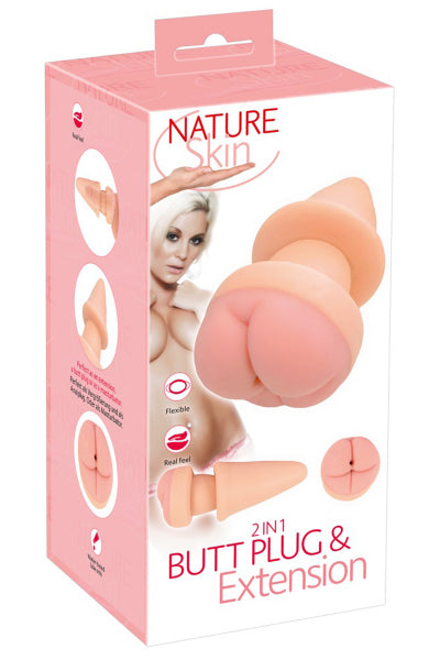 Extensión de pene + plug anal - Nature Skin