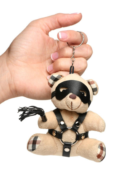 Llavero Oso de peluche BDSM con fusta