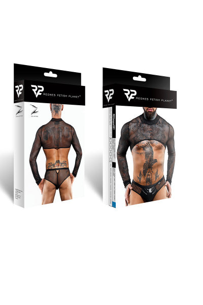 Top corto de tul transparente negro - Regnes