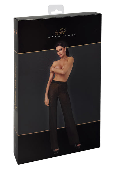 Pantalón de malla de lentejuelas Onyx F374 - Negro Hecho a mano