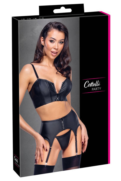Conjunto de lencería de 3 piezas con liguero - Cottelli PARTY