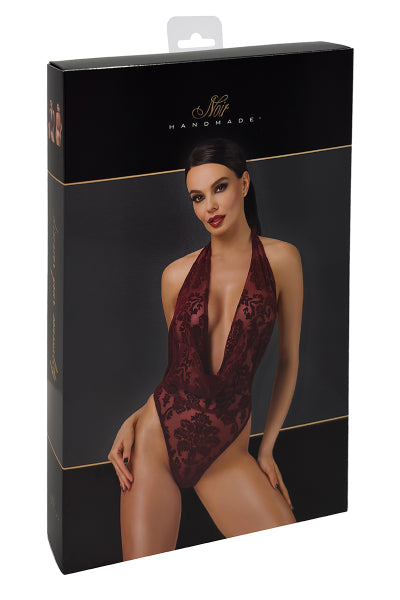 Body de tul flocado Kink Royal F386 - Noir Handmade