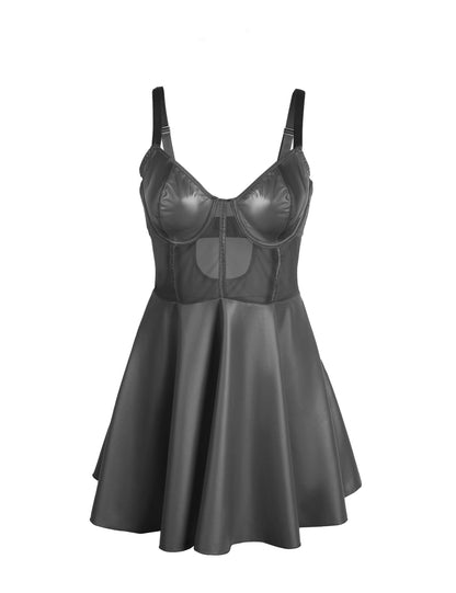 Paris Hollywood Robe Wetlook — Robe sexy et string assorti