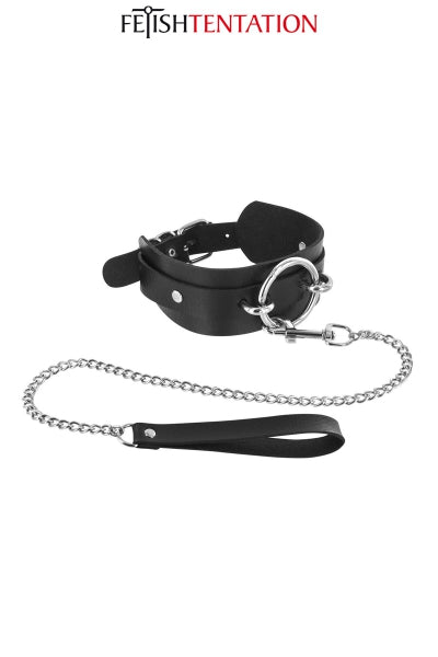 Collar con anilla y correa - Fetish Tentation