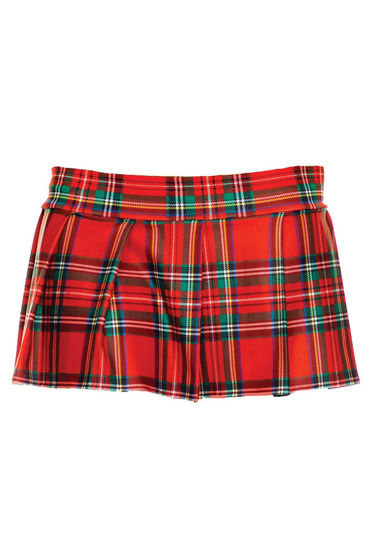 Mini-jupe plissée rouge style ecossais