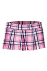 Mini-jupe plissée rose style ecossais