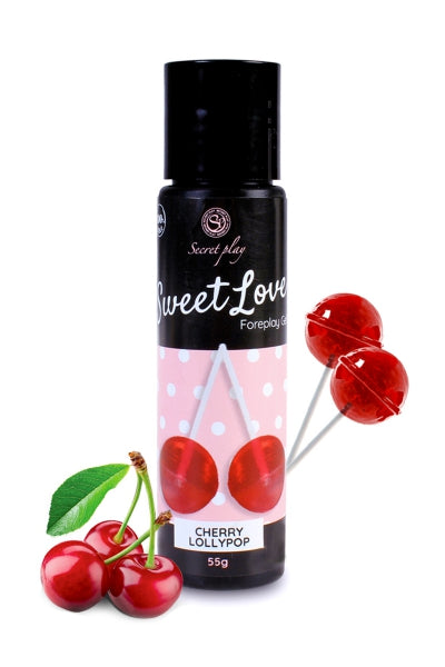 Lubricante comestible sabor piruleta de cereza - 60 ml