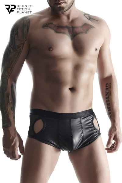 Shorty abierto negro efecto mojado - Riendas