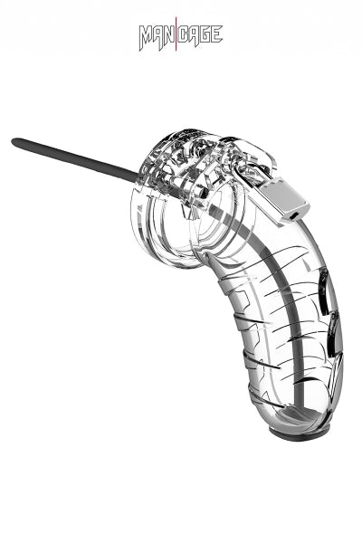 Jaula de castidad de 10 cm con sonda uretral - ManCage 16