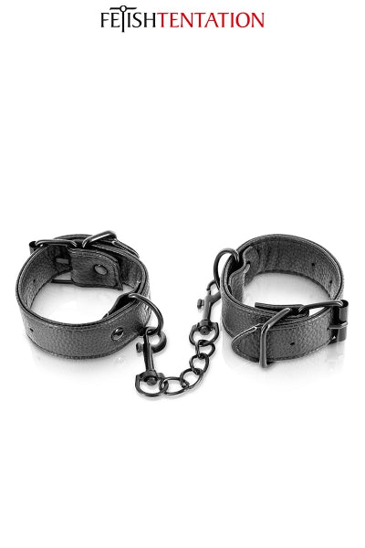 Esposas de piel sintética ajustables - Fetish Tentation