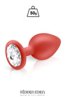 Plug bijou silicone rouge M - Hidden Eden - Eveil Secret