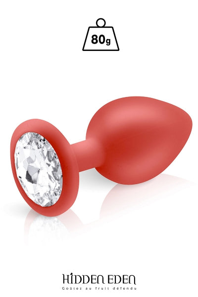 Plug bijou silicone rouge L - Hidden Eden - Eveil Secret