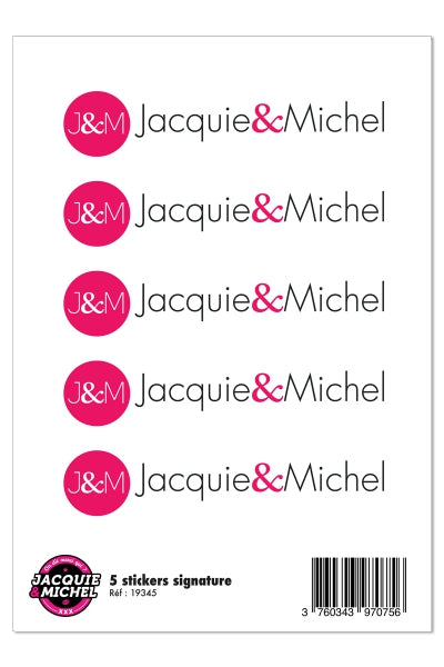 5 pegatinas Jacquie y Michel firma