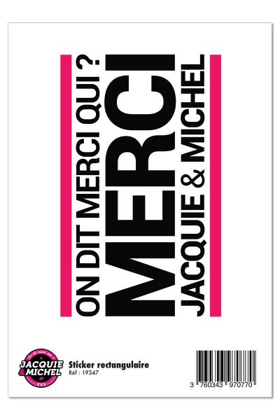 Gran sticker J&M rectangular blanco
