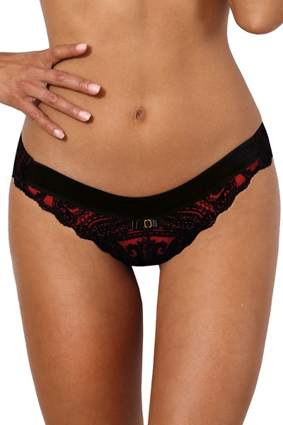 Tanga rojo y negro V-10048 - Axami