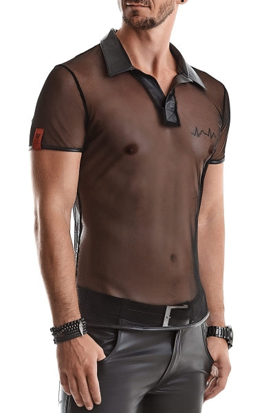 Polo de punto negro transparente - Regnes