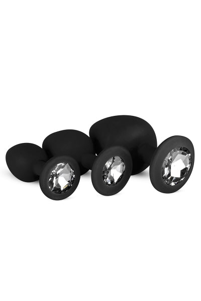 Kit de entrenamiento de 3 plugs anales negros - Easy Toys