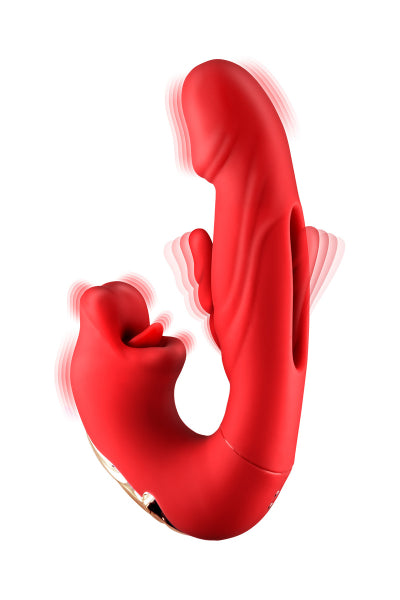 Vibrador conejo 3-en-1 Kissy rojo - Yoba