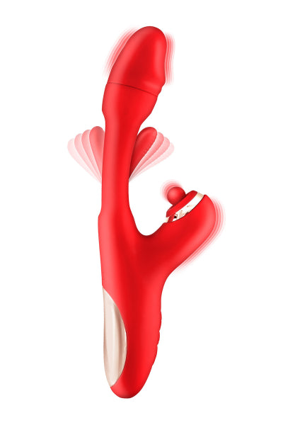 Vibromasseur rabbit 3-en-1 Joyfully rouge - Yoba - Eveil Secret