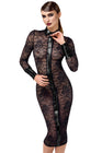 Robe fourreau Noirelle F376 - Noir Handmade