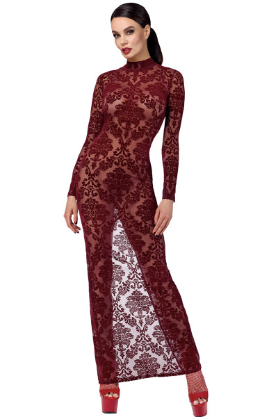 Vestido con abertura de tul flocado Kink Royal F383 - Noir Handmade
