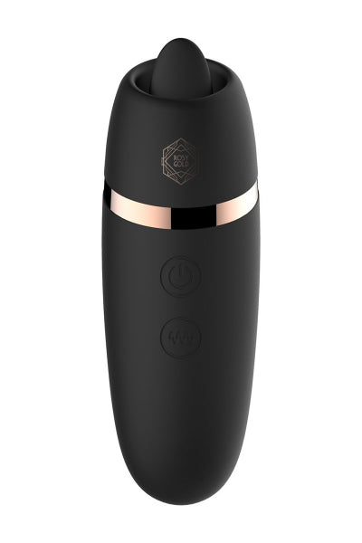 Stimulateur 2 en 1 avec langue vibrante - Rosy Gold - Eveil Secret