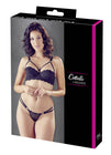 Ensemble soutien-gorge noir sexy avec armature et string assorti