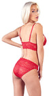 Ensemble 2 pièces rouge dentelle