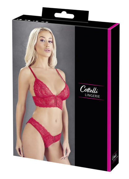 Ensemble 2 pièces rouge dentelle