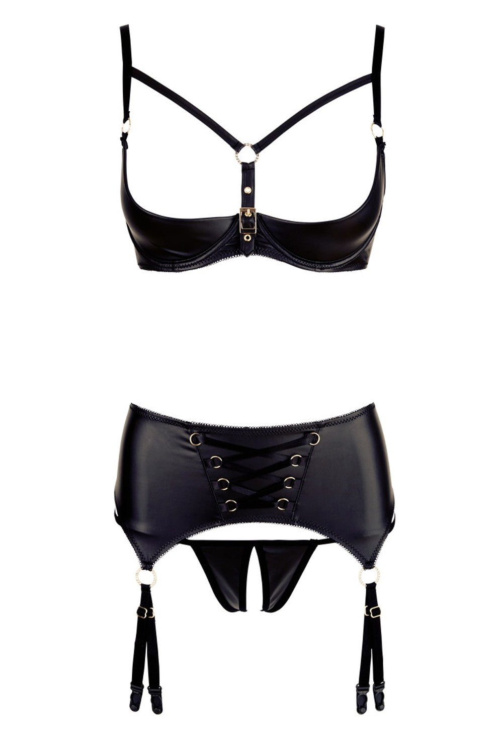 Conjunto negro de tres piezas