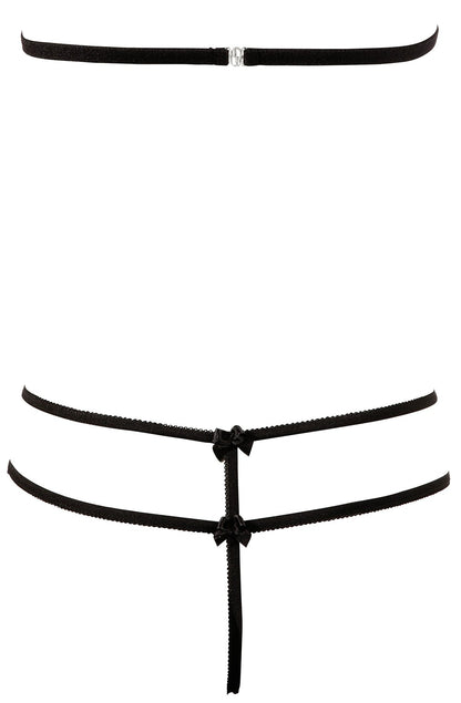 Soutien-gorge en dentelle noire avec bonnets détachables et string