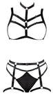 Ensemble soutien-gorge harnais et string porte-jarretelles