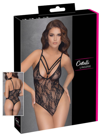 Body string en fine dentelle noire 
