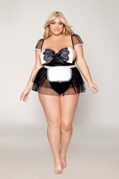 Costume, grande taille, femme de chambre