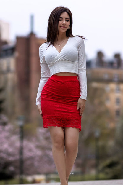 Jupe longue rouge Catalina