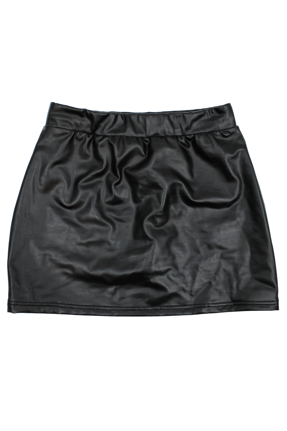 Jupe noire en simili cuir mat Sifia