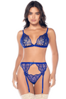 Ensemble sexy 3 pièces avec broderie brillante