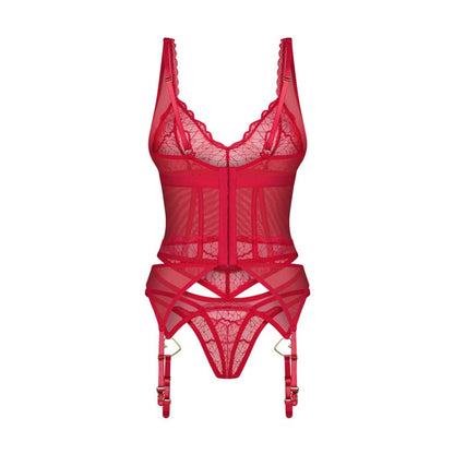 Cupide Desir corset et string - Rouge