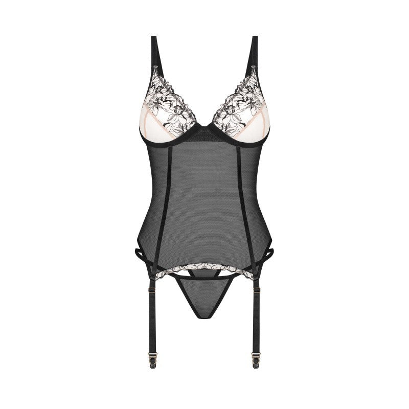 Vila blanes corset y braguita - Negros