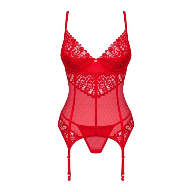 Ingridia corset et string - Rouge